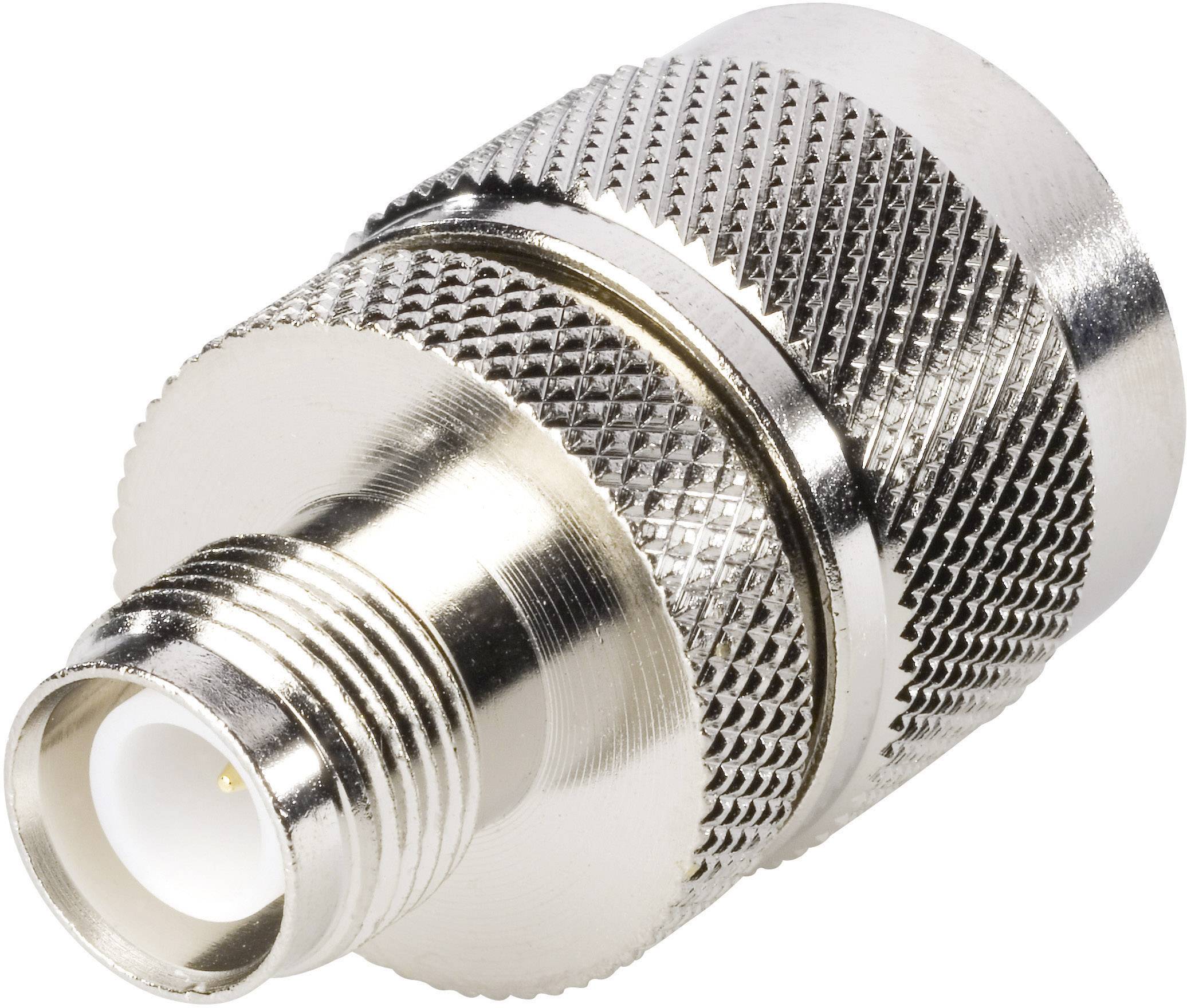 Metallischer Antennenadapter, zylindrisch, mit geriffelter Oberfläche, geeignet für die Verbindung elektronischer Geräte.