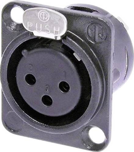 Neutrik NC3FD-L-BAG-1 XLR-Steckverbinder Flanschbuchse, Kontakte gerade Polzahl: 3 Schwarz 1 St.