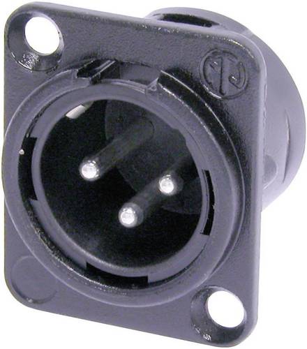 Neutrik NC3MDL1BAG XLR-Steckverbinder Flanschstecker, Kontakte gerade Polzahl: 3 Schwarz 1 St.