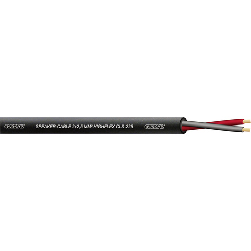 Cordial CLS 225 Black 100-BK Câble haut-parleur 2 x 2.50 mm² noir Marchandise vendue au mètre
