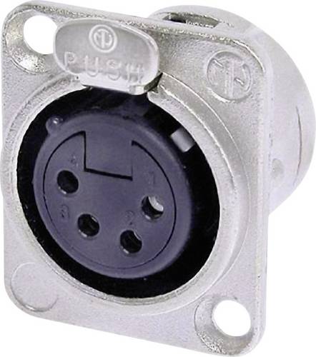 Neutrik NC4FD-L-1 XLR-Steckverbinder Flanschbuchse, Kontakte gerade Polzahl: 4 Silber 1 St.