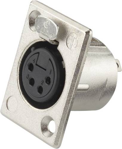 Neutrik NC4FP1 XLR-Steckverbinder Flanschbuchse, Kontakte gerade Polzahl: 4 Silber 1 St.