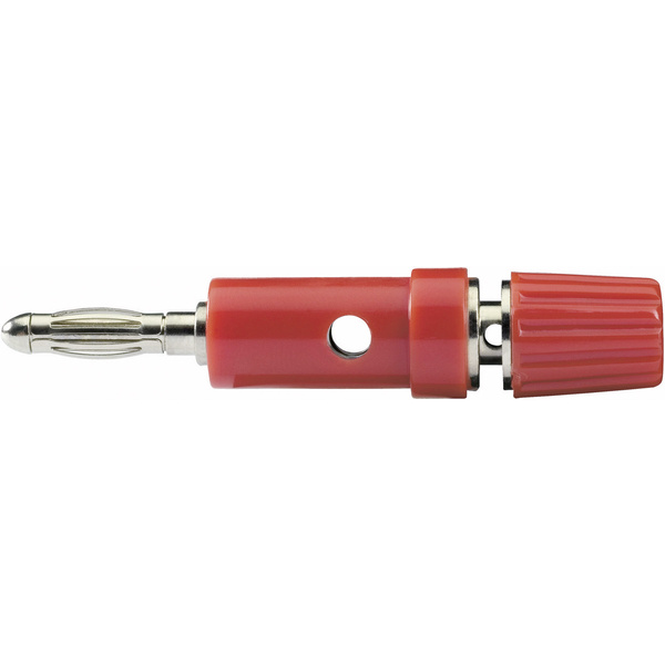 SCI R1-30 R, 10A Büschelstecker Adapter, gerade Stift-Ø: 4mm Rot 1St.