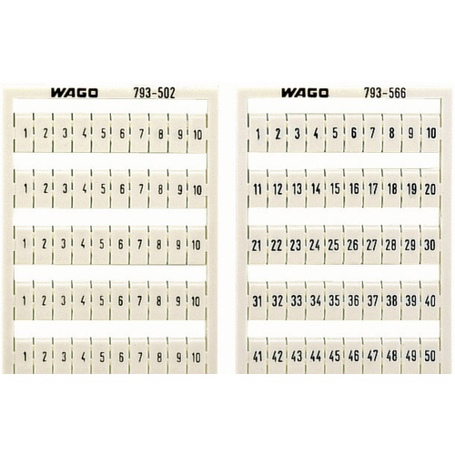WAGO 793-3506 Bezeichnungskarten Aufdruck: 41 - 50