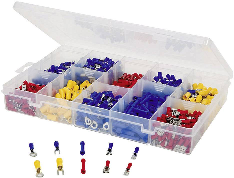 TRU Components 731306 Quetschverbinder-Sortiment 0.50 mm² 2.50 mm² Blau, Gelb, Rot 1000 St.