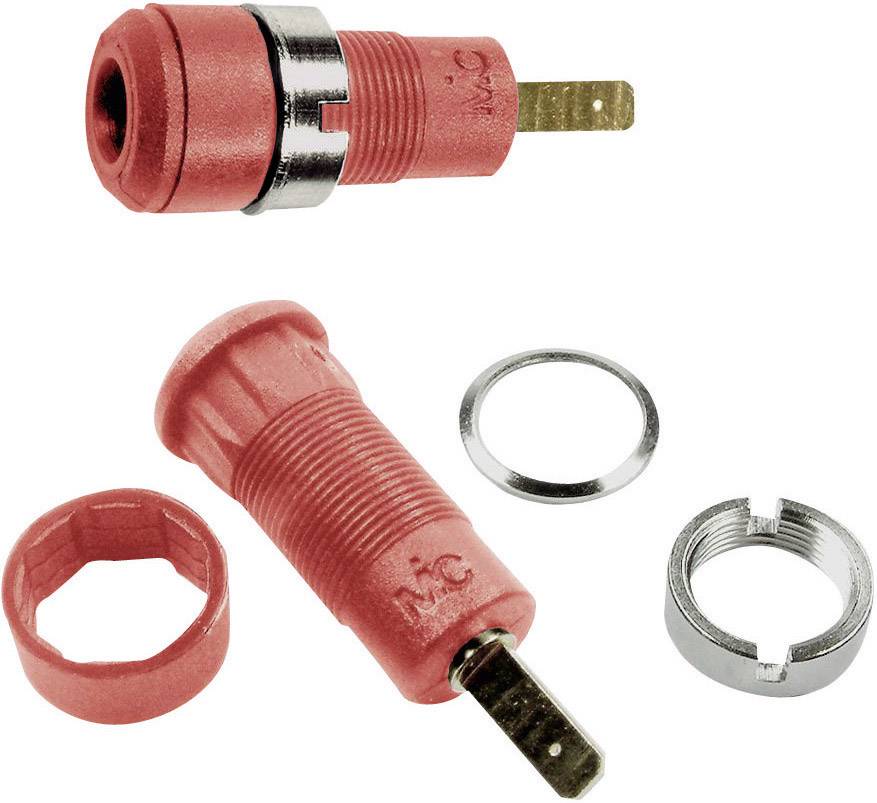 Stäubli SLB2-F2,8 Laborbuchse Buchse, Einbau vertikal Stift-Ø: 2mm Rot