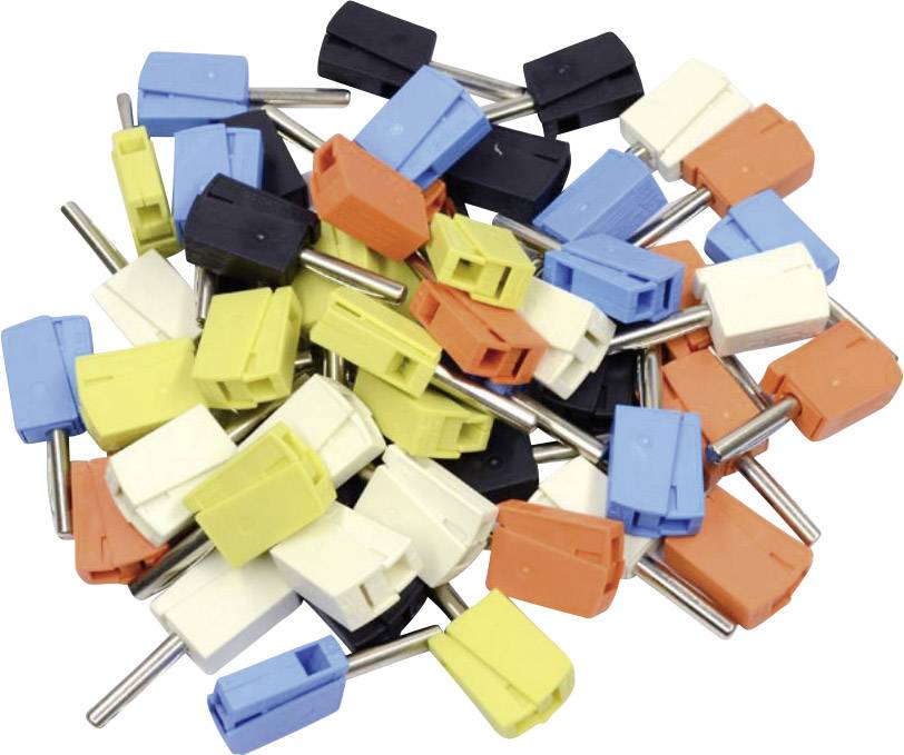 WAGO Bananenstecker Stecker, gerade Stift-Ø: 4 mm Schwarz, Gelb, Blau, Weiß, Orange 50 St.