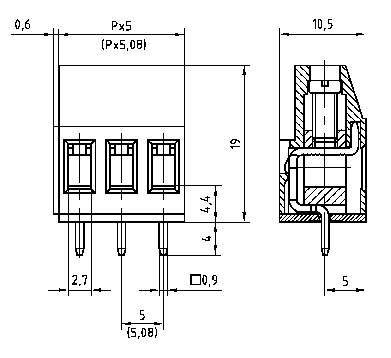 PTR Hartmann 50700120201D Schraubklemmblock 2.50mm² Polzahl 12 Grün
