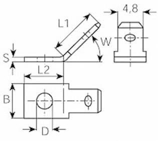 Vogt Verbindungstechnik 3861.67 Steckzunge Steckbreite: 6.3mm Steckdicke: 0.8mm 45° Unisoliert Metall