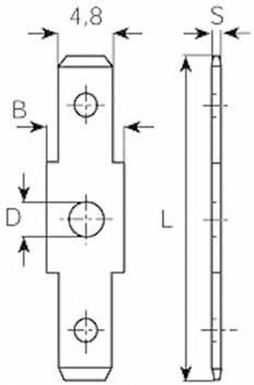 Vogt Verbindungstechnik 3821R.67 Steckzunge Steckbreite: 4.8 mm Steckdicke: 0.8 mm 180 ° Unisoliert Metall 1 St.
