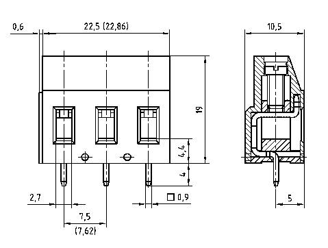 PTR Hartmann 50710020213E Schraubklemmblock 2.50mm² Polzahl 2 Grün