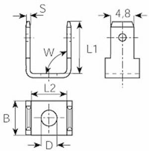 Vogt Verbindungstechnik 3821R90.67 Steckzunge Steckbreite: 4.8mm Steckdicke: 0.8mm 90°, 90° Unisoliert Metall