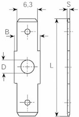 Vogt Verbindungstechnik 3871B.60 Steckzunge Steckbreite: 6.3mm Steckdicke: 0.8mm 180° Unisoliert Metall