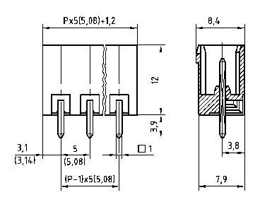 PTR Hartmann Stiftgehäuse-Platine STL(Z)950 Polzahl Gesamt 3 Rastermaß: 5mm 50950035101F