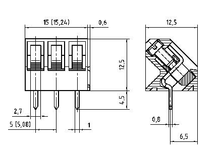 PTR Hartmann 50300020141F Schraubklemmblock 1.50mm² Polzahl 2 Grau
