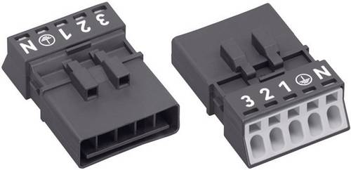 WAGO 890-215 Netz-Steckverbinder WINSTA MINI Stecker, gerade Gesamtpolzahl: 4 + PE 16 A Schwarz 1 S