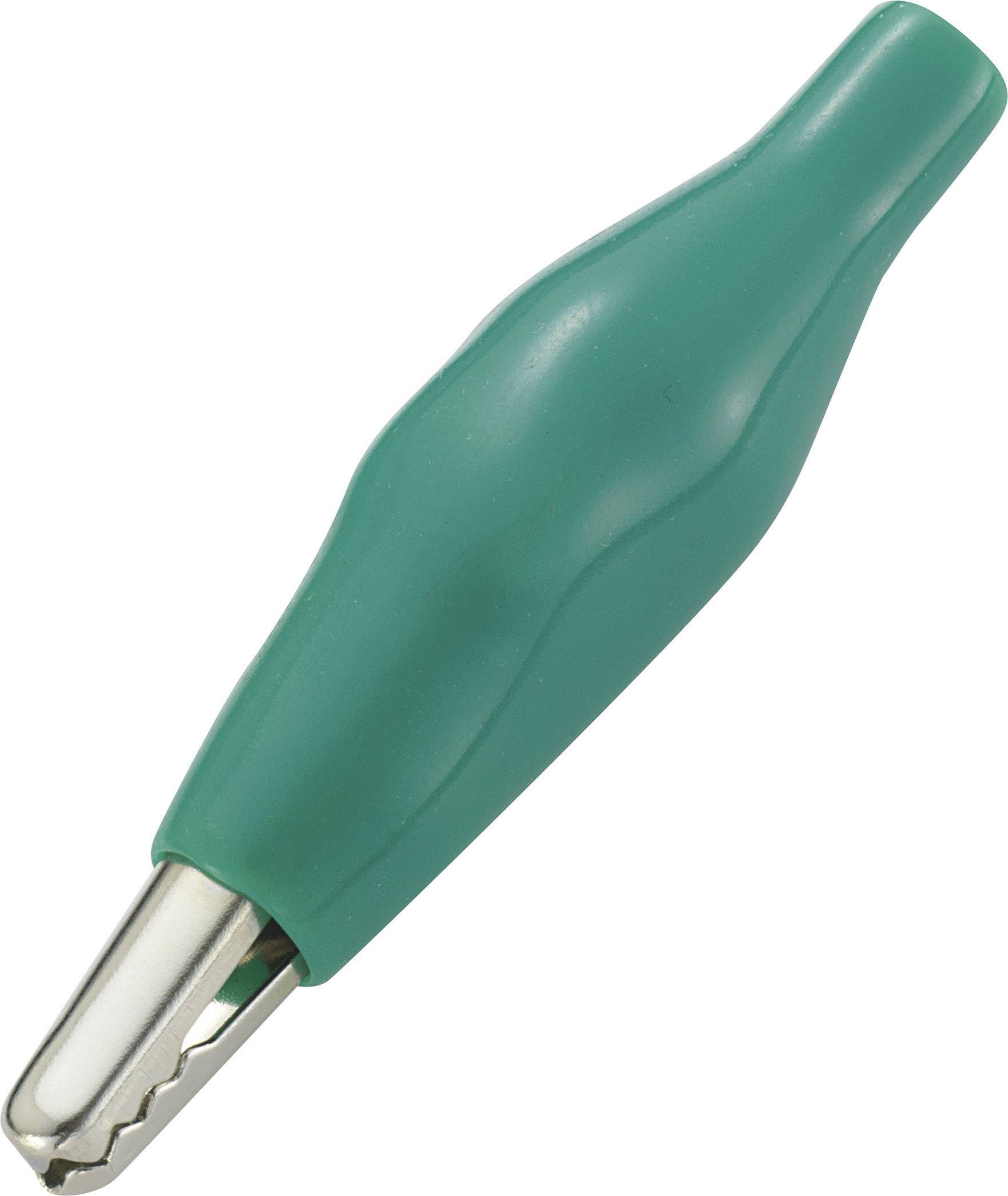 TRU Components TC-ACR1GN203 Krokodilklemme Grün Klemmbereich max.: 3 mm Länge: 35 mm