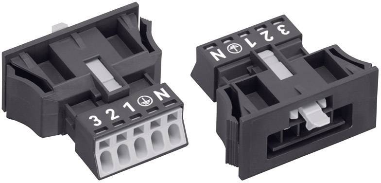 WAGO 890-715 Netz-Steckverbinder WINSTA MINI Stecker, gerade Gesamtpolzahl: 4 + PE 16 A Schwarz 1 S