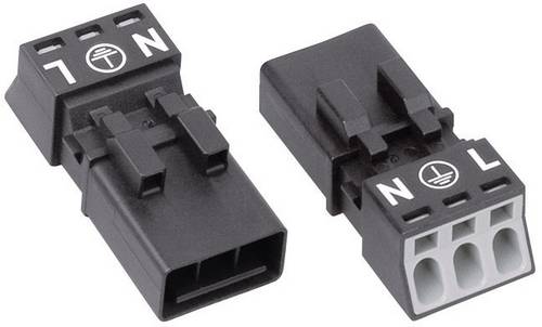 WAGO 890-213 Netz-Steckverbinder WINSTA MINI Stecker, gerade Gesamtpolzahl: 2 + PE 16 A Schwarz 1 S