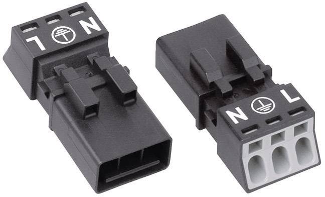 WAGO 890-213 Netz-Steckverbinder WINSTA MINI Stecker, gerade Gesamtpolzahl: 2 + PE 16A Schwarz 1St.