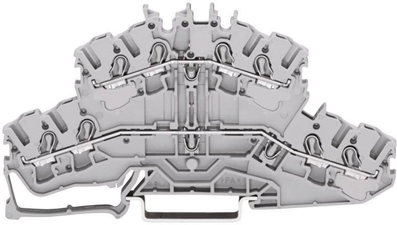 WAGO 2002-2401 Doppelstock-Durchgangsklemme 5.20 mm Zugfeder Belegung: L, L Grau