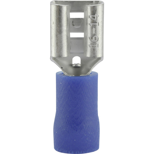 Vogt Verbindungstechnik 3906S-1 Flachsteckhülse Steckbreite: 6.3mm Steckdicke: 0.8mm 180° Teilisoliert Blau