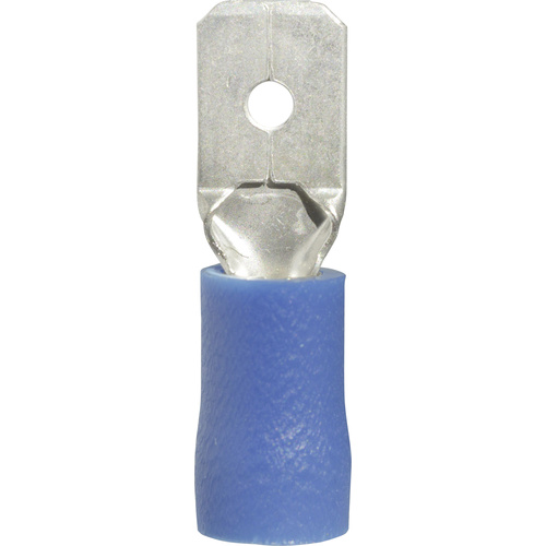 Vogt Verbindungstechnik 3911S Flachstecker Steckbreite: 6.3mm Steckdicke: 0.8mm 180° Teilisoliert Blau
