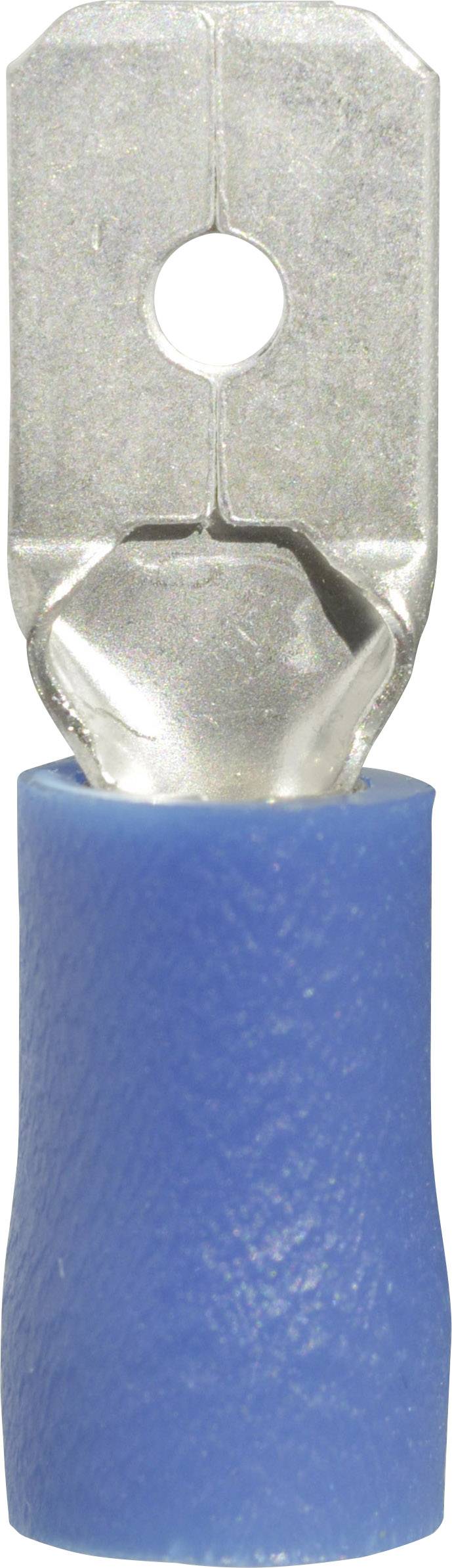 Vogt Verbindungstechnik 3911S Flachstecker Steckbreite: 6.3mm Steckdicke: 0.8mm 180° Teilisoliert Blau