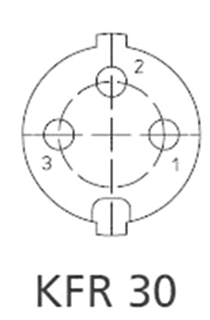 Lumberg KFR 30 DIN-Rundsteckverbinder Buchse, Einbau vertikal Polzahl: 3 Silber 1St.