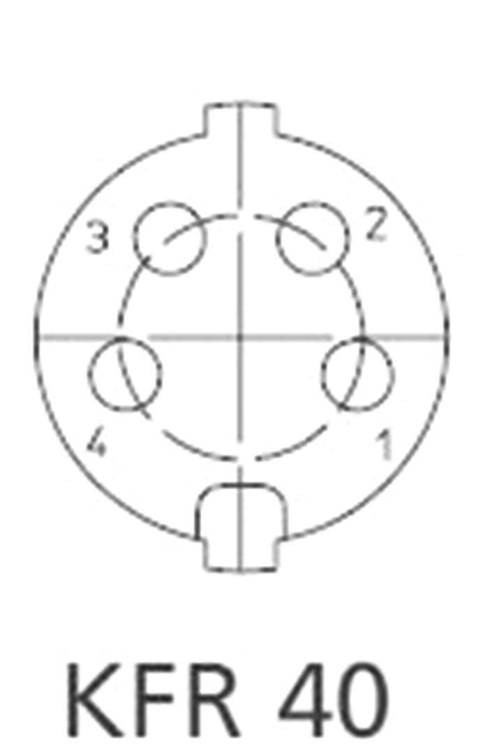 Lumberg KFR 40 DIN-Rundsteckverbinder Buchse, Einbau vertikal Polzahl: 4 Silber 1St.