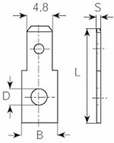 Vogt Verbindungstechnik 381408.67 Steckzunge Steckbreite: 4.8mm Steckdicke: 0.8mm 180° Unisoliert Metall