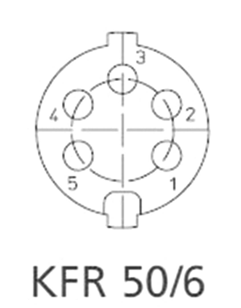 Lumberg KFR 50/6 DIN-Rundsteckverbinder Buchse, Einbau vertikal Polzahl: 5 Silber 1St.