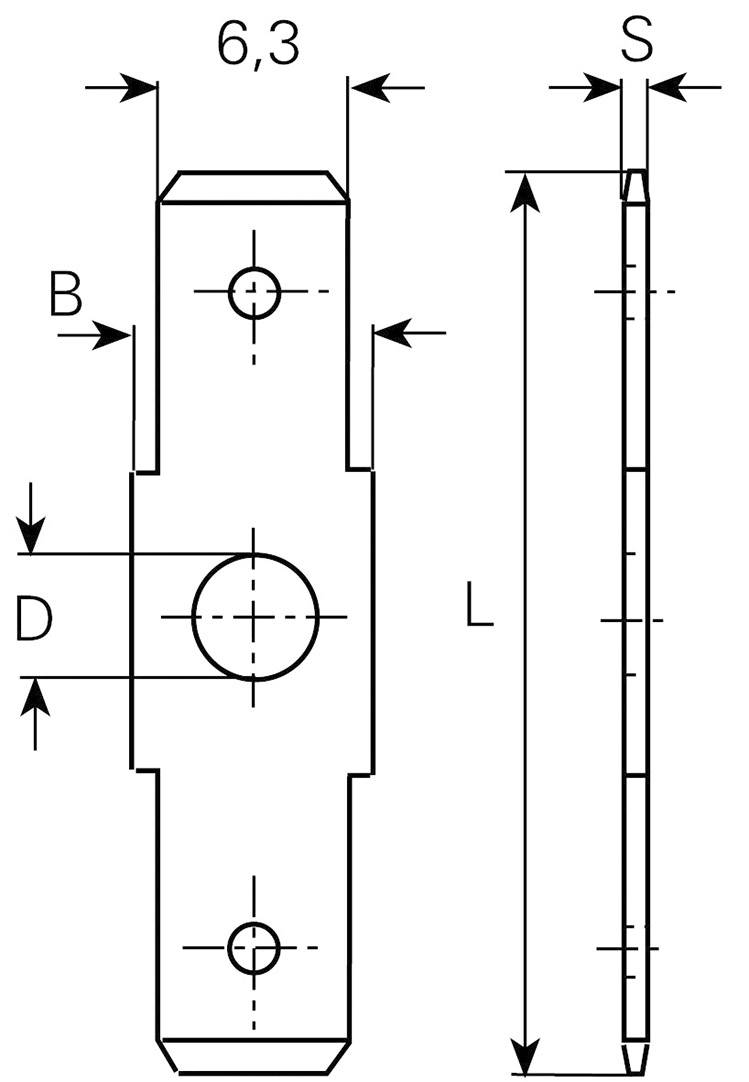Vogt Verbindungstechnik 38750B.60 Steckzunge Steckbreite: 6.3mm Steckdicke: 0.8mm 180° Unisoliert Metall