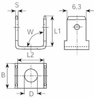 Vogt Verbindungstechnik 3876C.67 Steckzunge Steckbreite: 6.3mm Steckdicke: 0.8mm 90°, 90° Unisoliert Metall