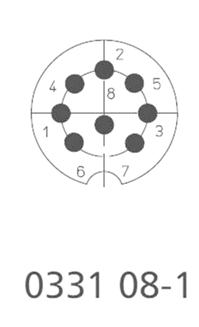 Lumberg 0332 08-1 DIN-Rundsteckverbinder Stecker, gerade Polzahl: 8 Silber 1St.