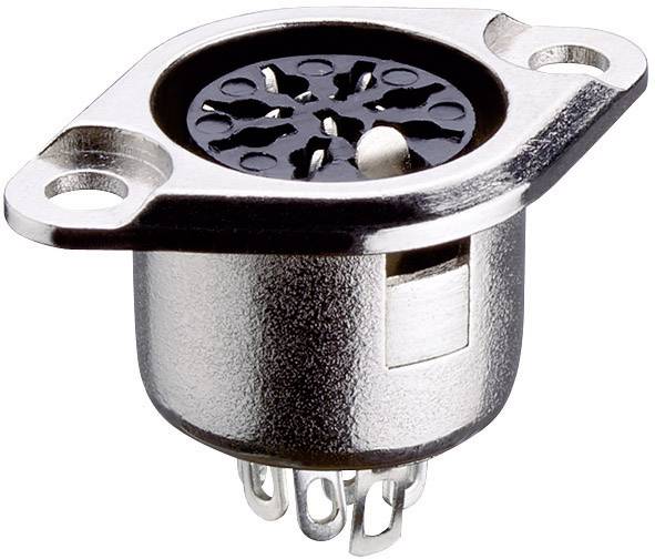 Lumberg 0103 06 DIN-Rundsteckverbinder Flanschbuchse, Kontakte gerade Polzahl: 6 Silber 1 St.