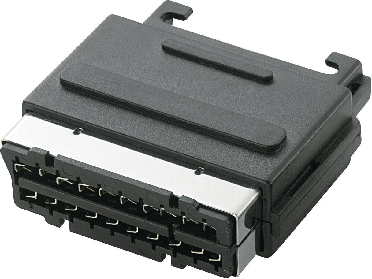 733769 Scart-Steckverbinder Stecker, Einbau vertikal Polzahl: 21 Schwarz