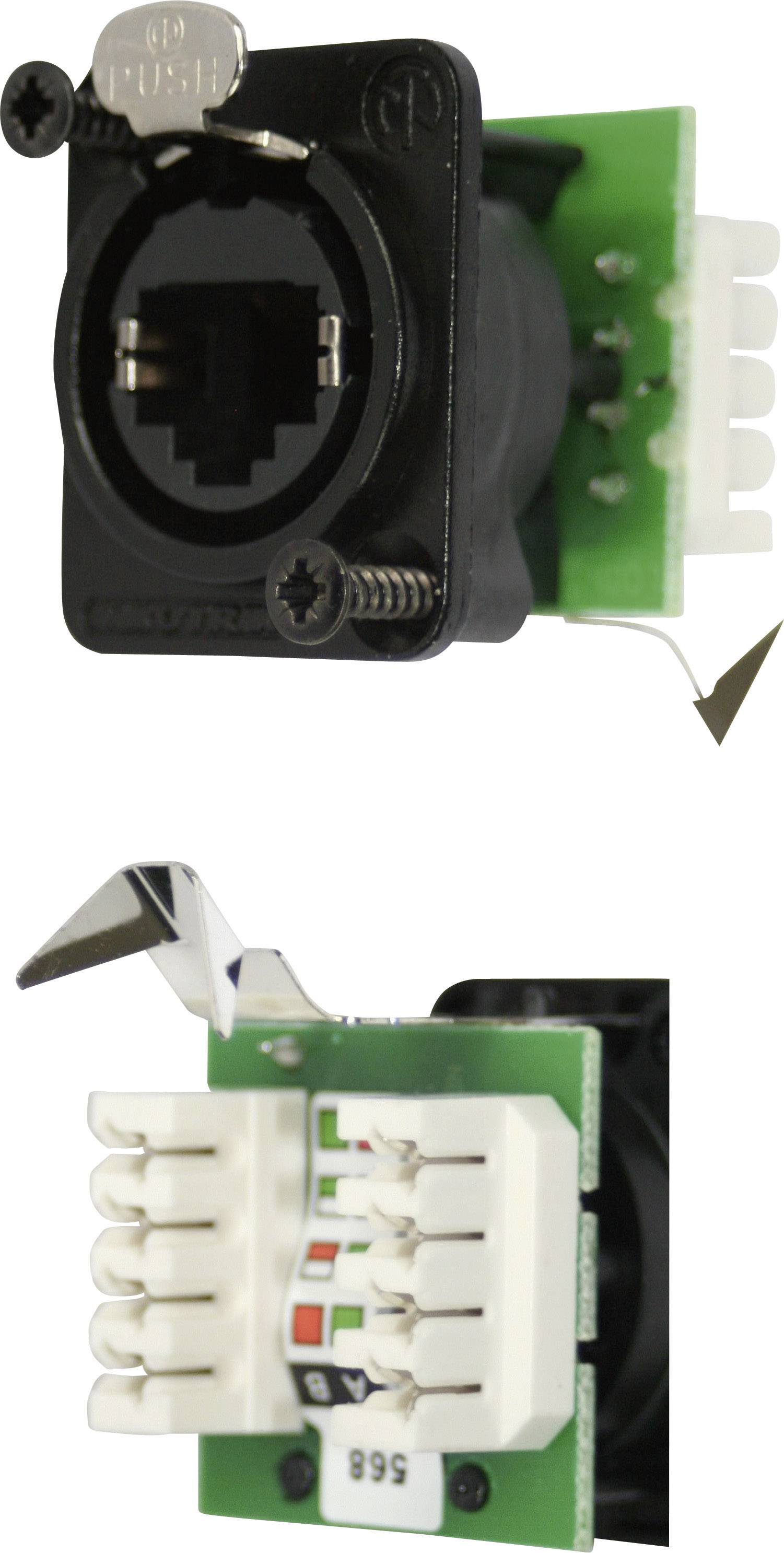 Neutrik NE8FDV-YK-B RJ45 Datensteckverbinder etherCon® D Serie NE8FDV-YK-B Buchse, gerade NE8FDV-YK-B Pole: 8P8C Schwarz 1 St.