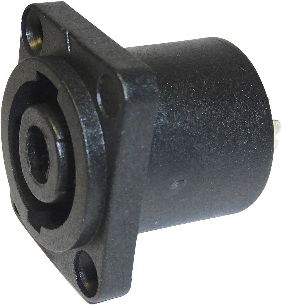 Cliff FM1270 Lautsprecher-Steckverbinder Flanschbuchse, Kontakte gerade Polzahl: 4 Schwarz