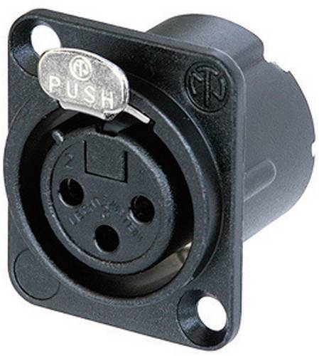 Neutrik NC3FD-LX-B XLR-Steckverbinder Flanschbuchse, Kontakte gerade Polzahl: 3 Schwarz 1 St.