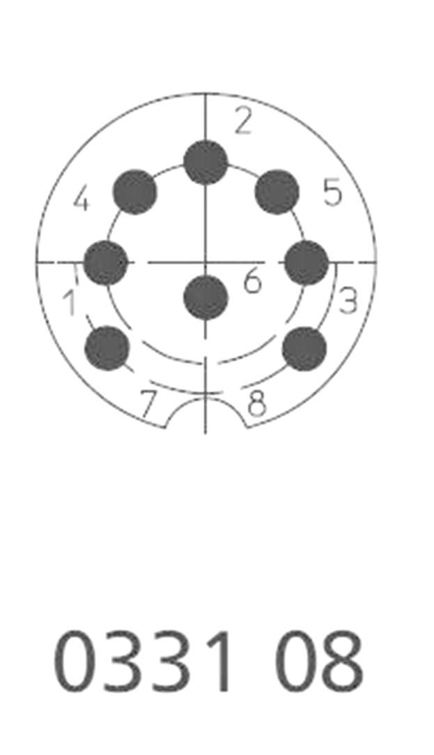 Lumberg 0331 08 DIN-Rundsteckverbinder Stecker, gerade Polzahl: 8 Silber 1St.