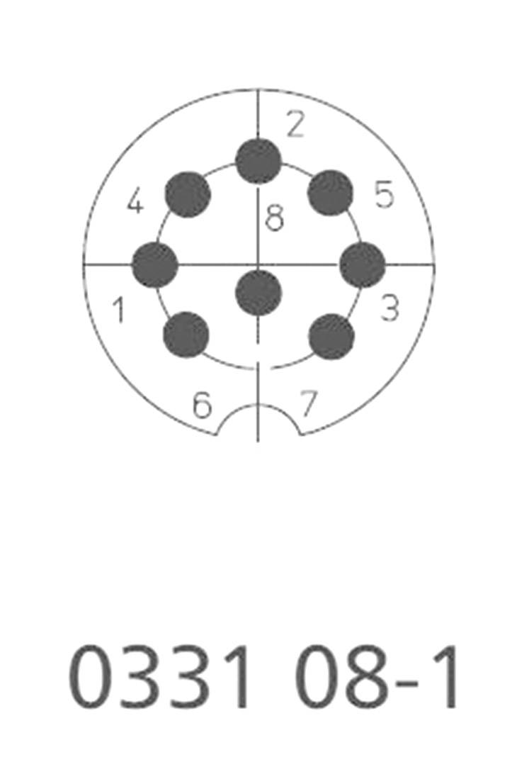 Lumberg 0331 08-1 DIN-Rundsteckverbinder Stecker, gerade Polzahl: 8 Silber 1 St.