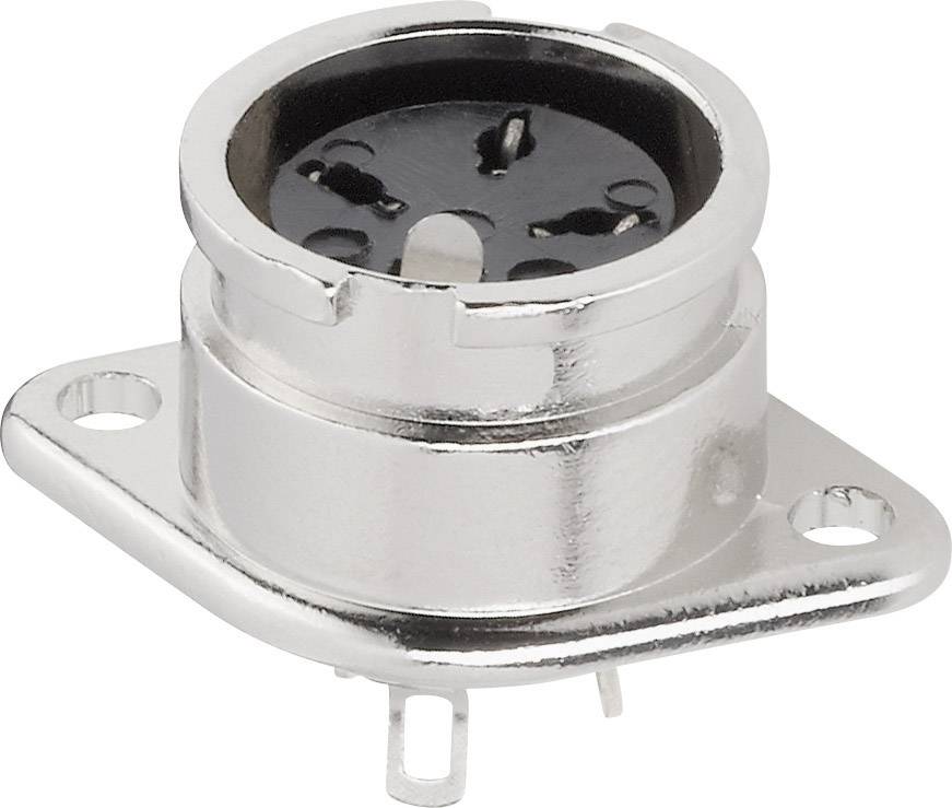 TRU Components 1578834 DIN-Rundsteckverbinder Flanschbuchse, Kontakte gerade Polzahl: 5 Silber