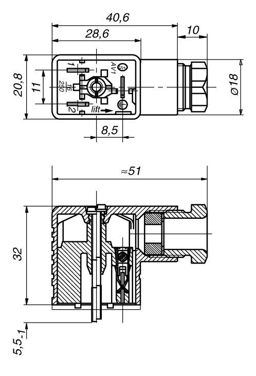 Hirschmann Leitungsdose, frei konfektionierbar Schwarz GM 209 NJ Pole:2 + PE 932 977-100-1 Inhalt