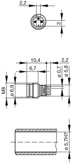 Hirschmann 933 392-001-1 Sensor-/Aktor-Einbausteckverbinder M8 Stecker, Einbau Polzahl Sensoren: 3
