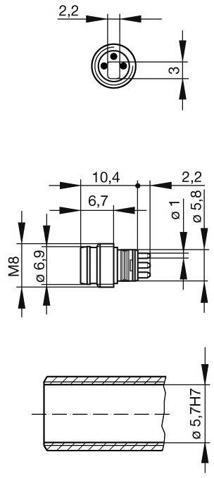 Hirschmann 933 391-001-100 Sensor-/Aktor-Einbausteckverbinder M8 Stecker, Einbau Polzahl Sensoren: 3 100St.