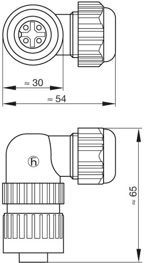 Hirschmann 934 129-100-100 Rundstecker Kupplung, gewinkelt Gesamtpolzahl: 3 + PE Serie (Rundsteckverbinder): CA 100St.