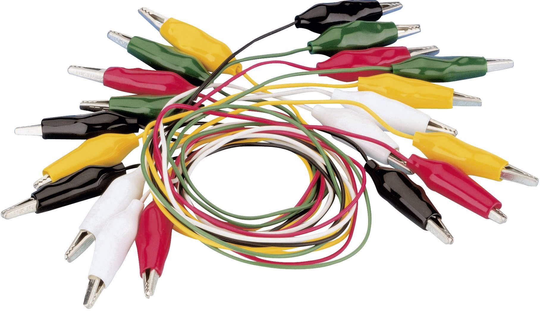 VOLTCRAFT KS-540/0.5 Messleitungs-Set Abgreifklemmen Abgreifklemmen 0.54m Schwarz, Rot, Gelb, Grün, Weiß 1 Set
