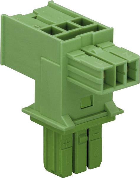 WAGO Netz-T-Verteiler Netz-Stecker - Netz-Buchse, Netz-Buchse Gesamtpolzahl: 2 Grün 1St.