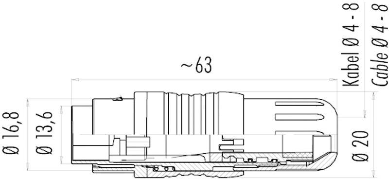 Binder 99-4830-00-08 Rundstecker Stecker, gerade Gesamtpolzahl: 8 Serie (Rundsteckverbinder): 440 1